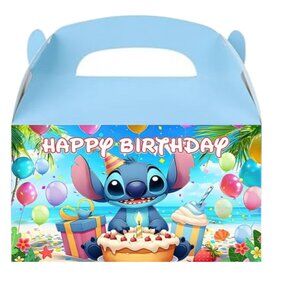 Birthday Party Favor Boxes, Happy Birthday Treat Boxes with Cake Design, 10 Pack